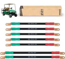 10L0L Golf Cart Battery Cables 4 Gauge for 36v & 48v EZGO TXT 1994-UP, AC/DC Wire Welding Battery Pure Copper Flexible Cable with Heavy Duty Terminal Connector