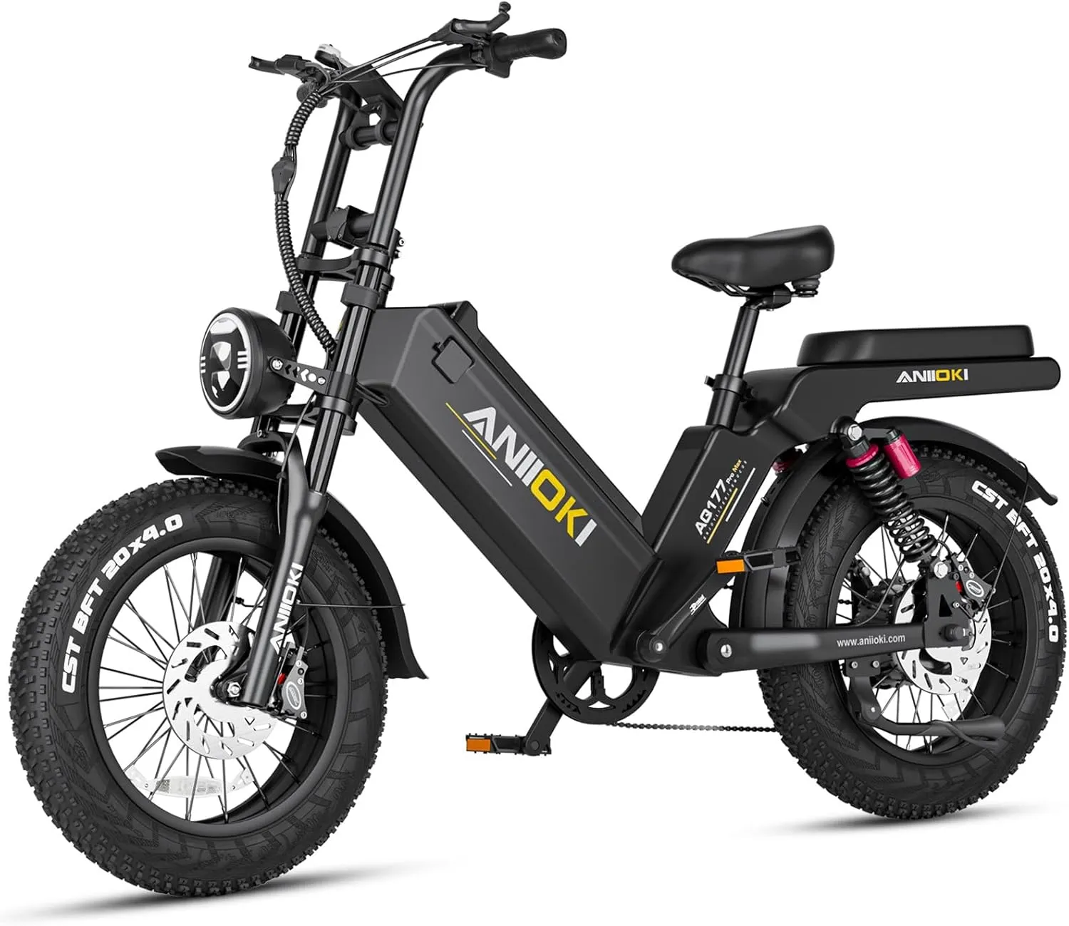 2800W Dual Motor Electric Bike for Adults,2025 Upgraded AQ177 PRO MAX eBike,33MPH 52V 70Ah Electric Bike,200Miles Long Range,20x4 Fat Tire All Terrain Ebikes, Full Suspension E Bike, SHM 7-Speed Gear