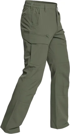 CARWORNIC Men's Quick Dry Tactical Hiking Pants Flex Water Resistant Lightweight Outdoor Fishing Cargo Work Pants 9 Pockets