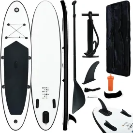 CHARMMA Inflatable Stand Up Paddleboard Set Black and White,Paddleboards-92728