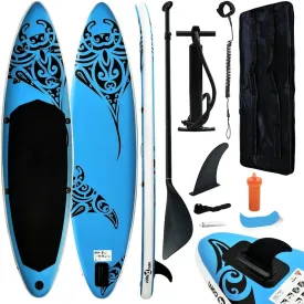 Comfortable and Stable Inflatable Stand Up Paddleboard Set for Recreational Use, 120.1" x 29.9" x 5.9", Blue