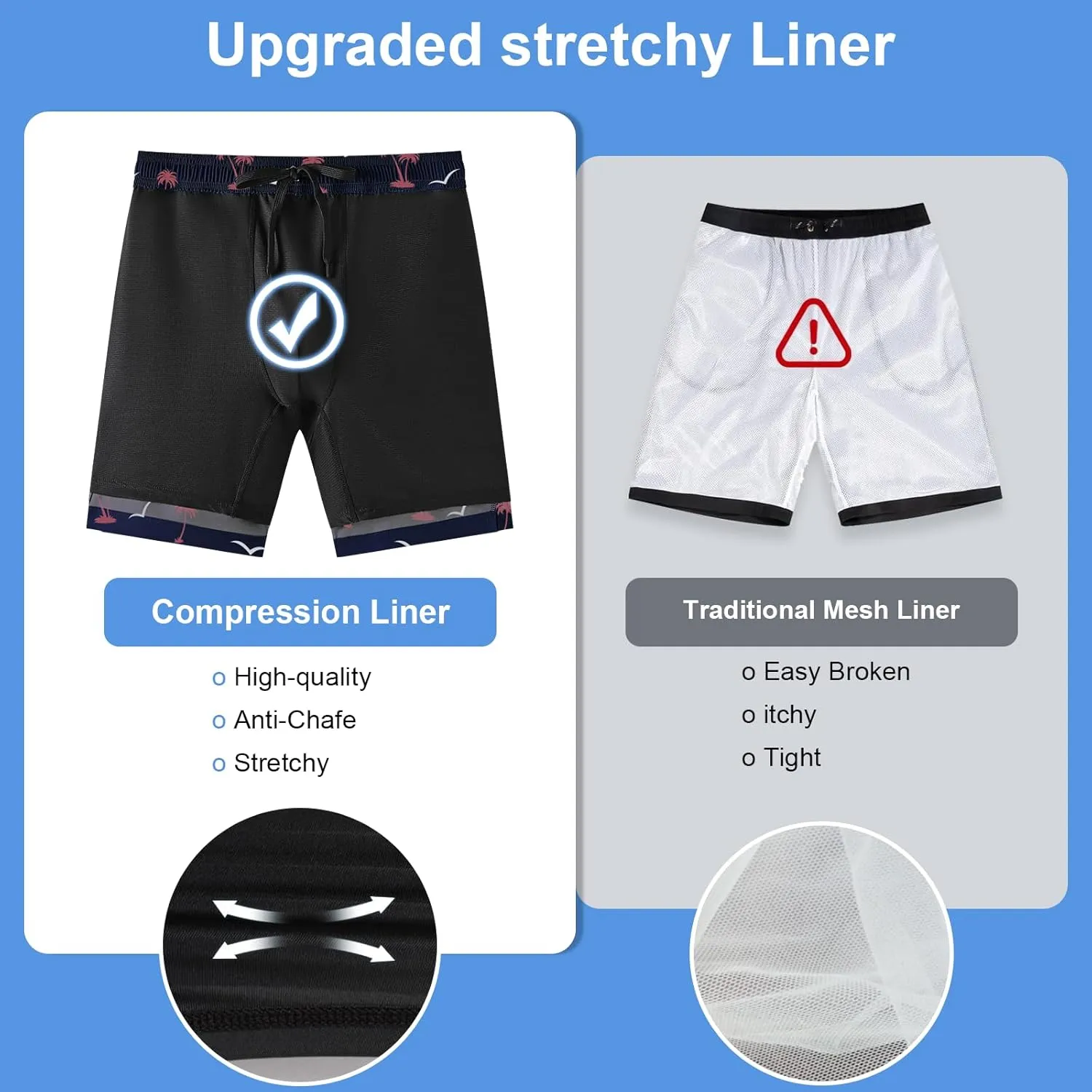 DEOLAX Mens Swim Trunks 7 Inch Inseam Summer Dry Fit Swimming Trunks Board Shorts Lightweight Workout Mens Bathing Suit