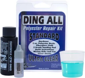 Ding All 2 Oz Polyester Repair Kit for Small to Medium Sized Polyester Surfboards Repairs