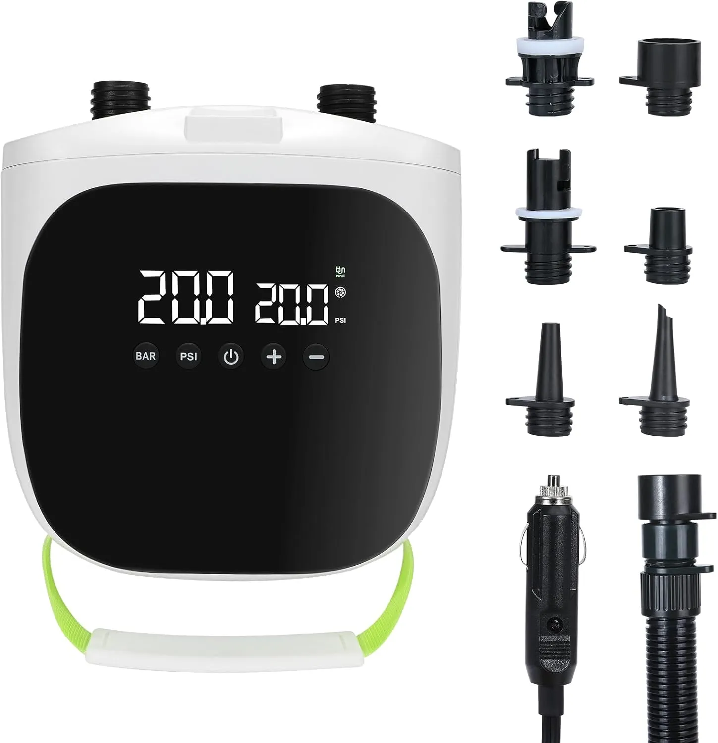 Electric Paddle Board Pump  20PSI High-Pressure Electric SUP Pump Air Pump with Auto Shutoff, Dual-Stage Inflation for Paddle Boards, Kayaks, Tents, Boats & Inflatables White