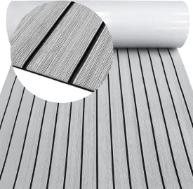 EVA Foam Decking 94x45/35/16 Faux Teak Marine Carpet Non-Slip Self-Adhesive Foam Deck Mat Rolls Sheet for MotorBoats, Pontoon, Yacht, Jon Boat Floor