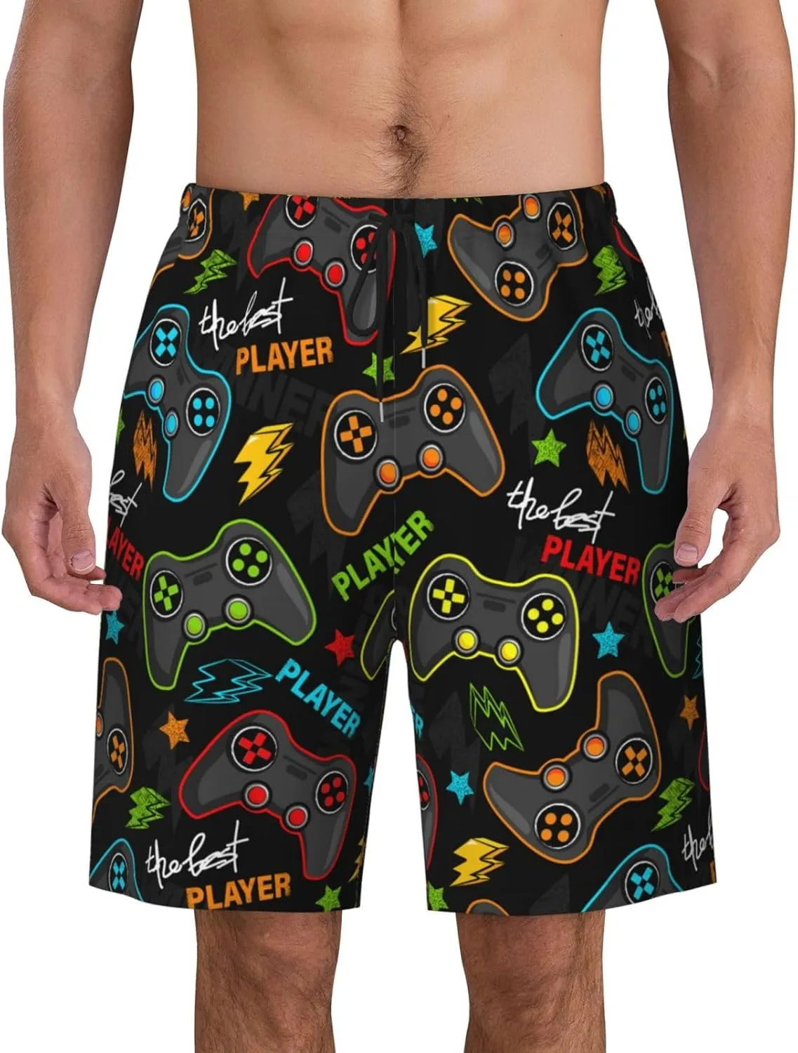 Game Mens Swim Trunks Quick Dry Swim Shorts with Mesh Lining Breathable Men's Beach Pants Swimwear Bathing Suits,