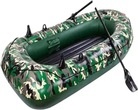 Inflatable Kayak Drift Boat for 2-3 Persons, Heavy-Duty PVC Raft with Oars, Pump & Repair Kit, Portable Fishing Dinghy for Lake, River, & Sea Adventures, Max Load 320kg