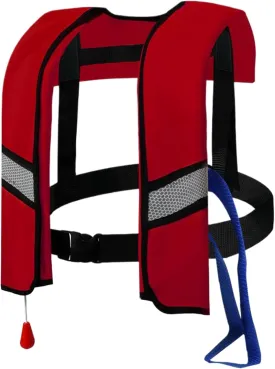 Life Jackets Automatic Inflation 150N Nylon Adjustable Buckle Swim Vest with Reflective Strips & Whistle Extra Tube Portable Water Sports Life Vest for Adults, Kids (One Size).