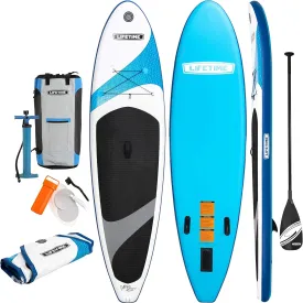 Lifetime Vista Inflatable Stand Up Paddle Board, 11' Long x 32" Wide x 6" Thick, Durable and Lightweight SUP, Stable Wide Stance Deck, Includes Backpack, Paddle, Pump, Removable Fin and Repair Kit