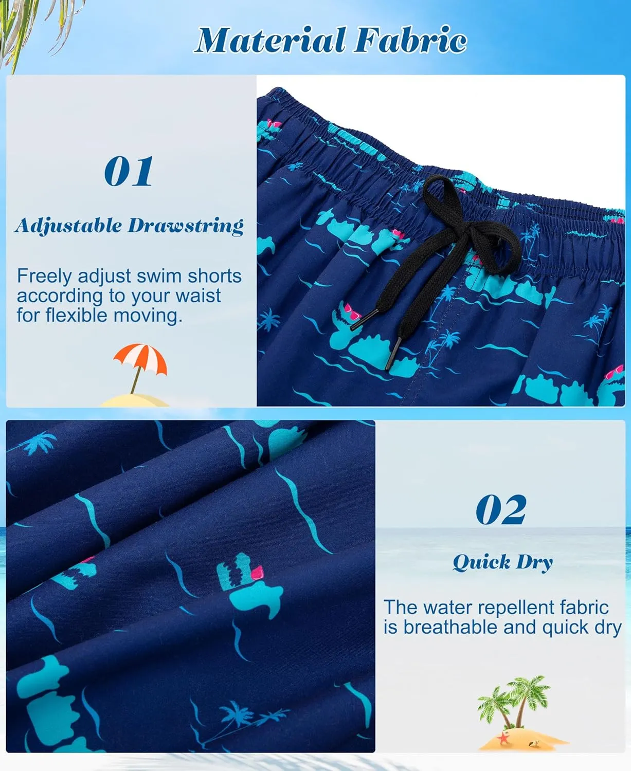 Men's Swim Trunks 5.5 Inch Bathing Suits for Men 2 in 1 Board Shorts with Compression Liner