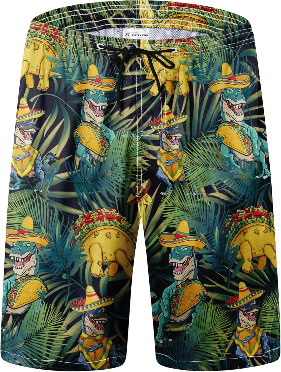 Mens Swim Trunks Quick Dry Board Shorts with Mesh Lining, Breathable Surf Beach Shorts Swimwear Bathing Suits