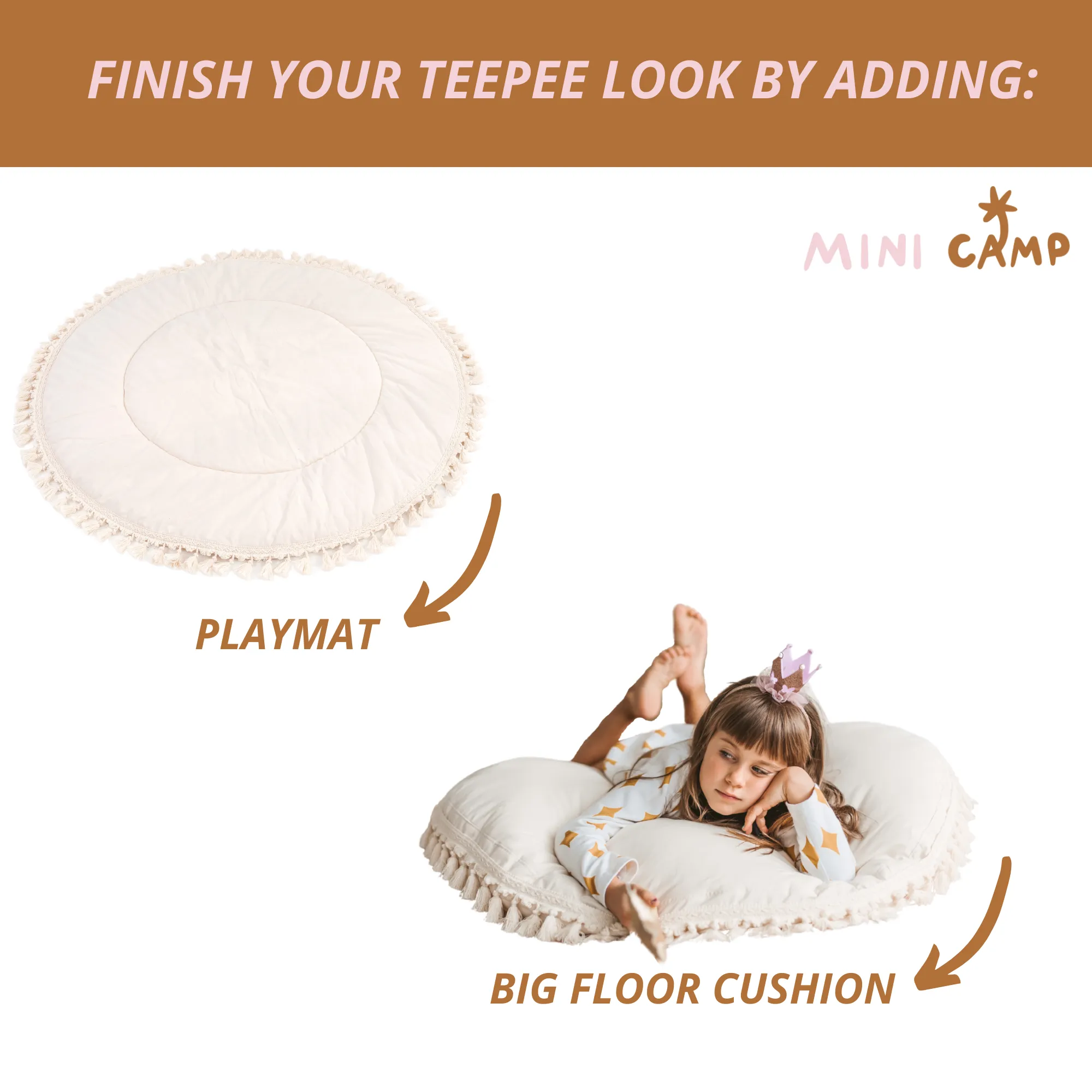 Minicamp Boho Kids Teepee With Tassels