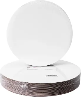 ONE MORE [25pcs] 12" White Cakeboard Round,Disposable Cake Circle Base Boards Cake Cardboard Pizza Plate platter 12 inch,Pack of 25
