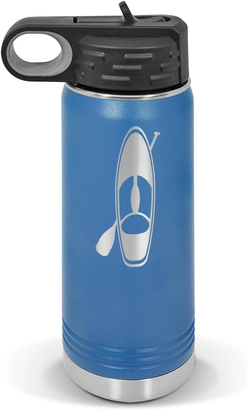 Paddle Board and Paddle Water Bottle 20 oz - Laser Engraved w/Flip Top Removable Straw - Polar Camel - Stainless - Vacuum Insulated - Drinkware - Paddle Boarding pabbleboard sup Stand up v2
