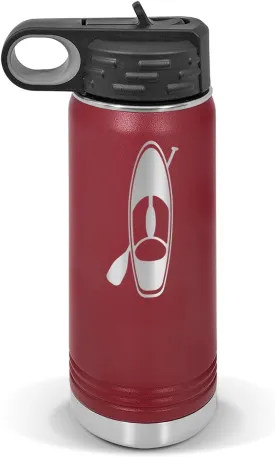 Paddle Board and Paddle Water Bottle 20 oz - Laser Engraved w/Flip Top Removable Straw - Polar Camel - Stainless - Vacuum Insulated - Drinkware - Paddle Boarding pabbleboard sup Stand up v2