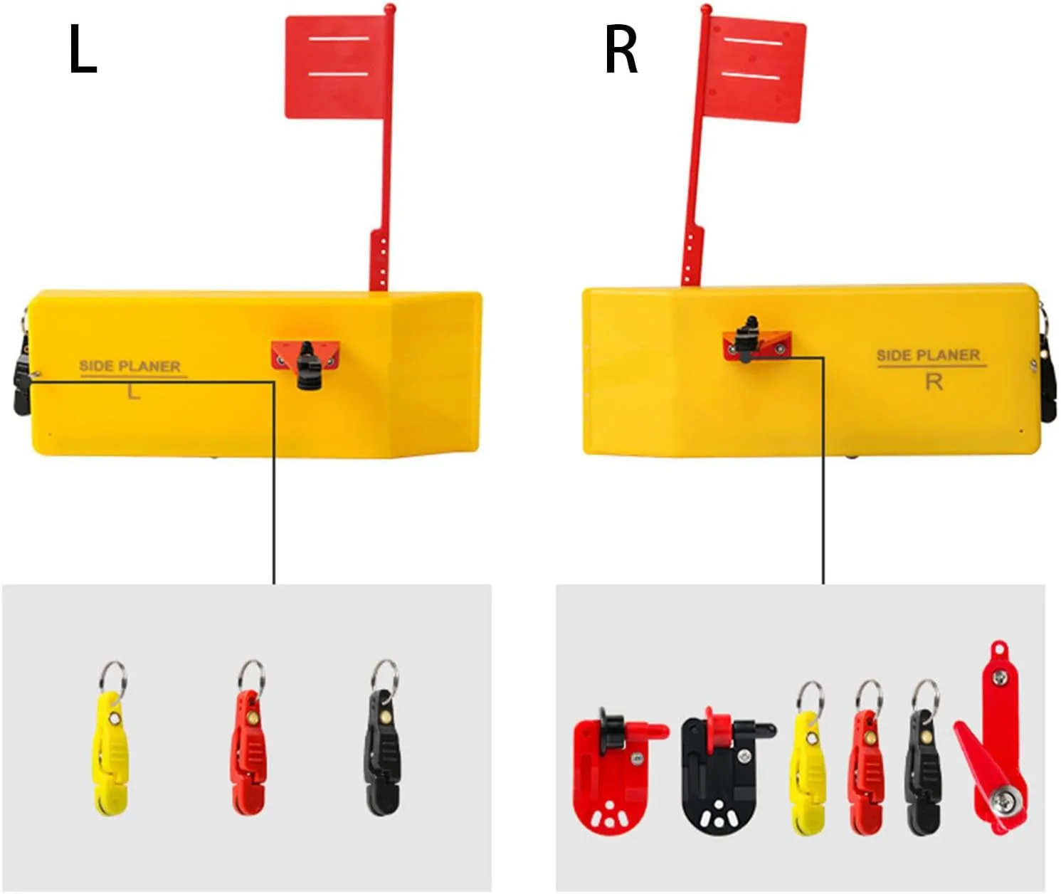 Planer Boards for Fishing, Medium-Duty Side Planer Board with in-Line Clip,Quick Grip Snap Release for Trolling Boat Fishing Towing, Inshore Offshore Trolling Dragging,Universal Towing