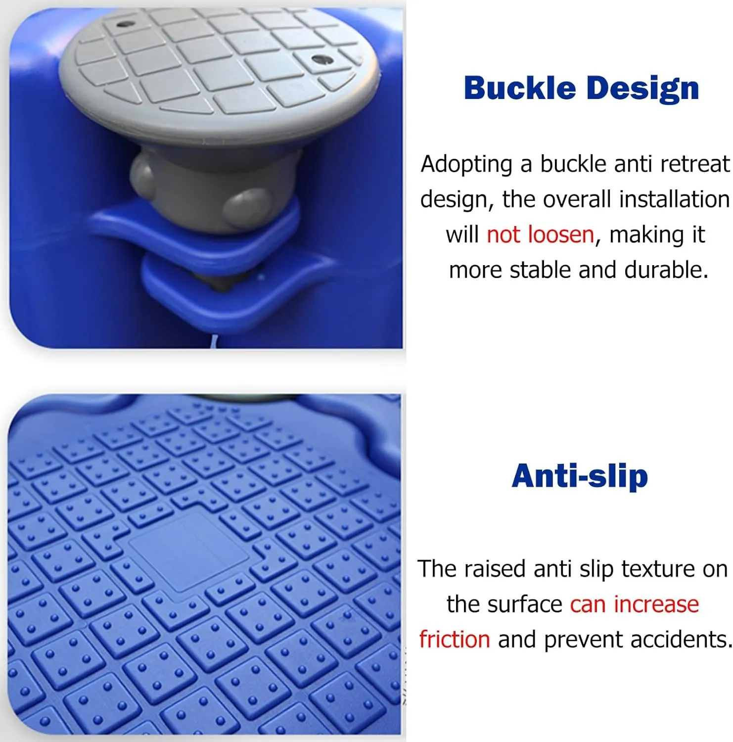 Portable Large Floating Platform, High Load-Bearing Capacity HDPE Floating Dock for Yachts/Boats, Heavy Duty Fishing Rafts with Anti-Slip Texture(Blue,H 40cm/15.7inch)