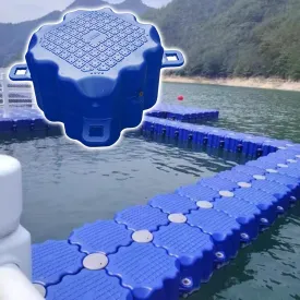 Portable Large Floating Platform, High Load-Bearing Capacity HDPE Floating Dock for Yachts/Boats, Heavy Duty Fishing Rafts with Anti-Slip Texture(Blue,H 40cm/15.7inch)