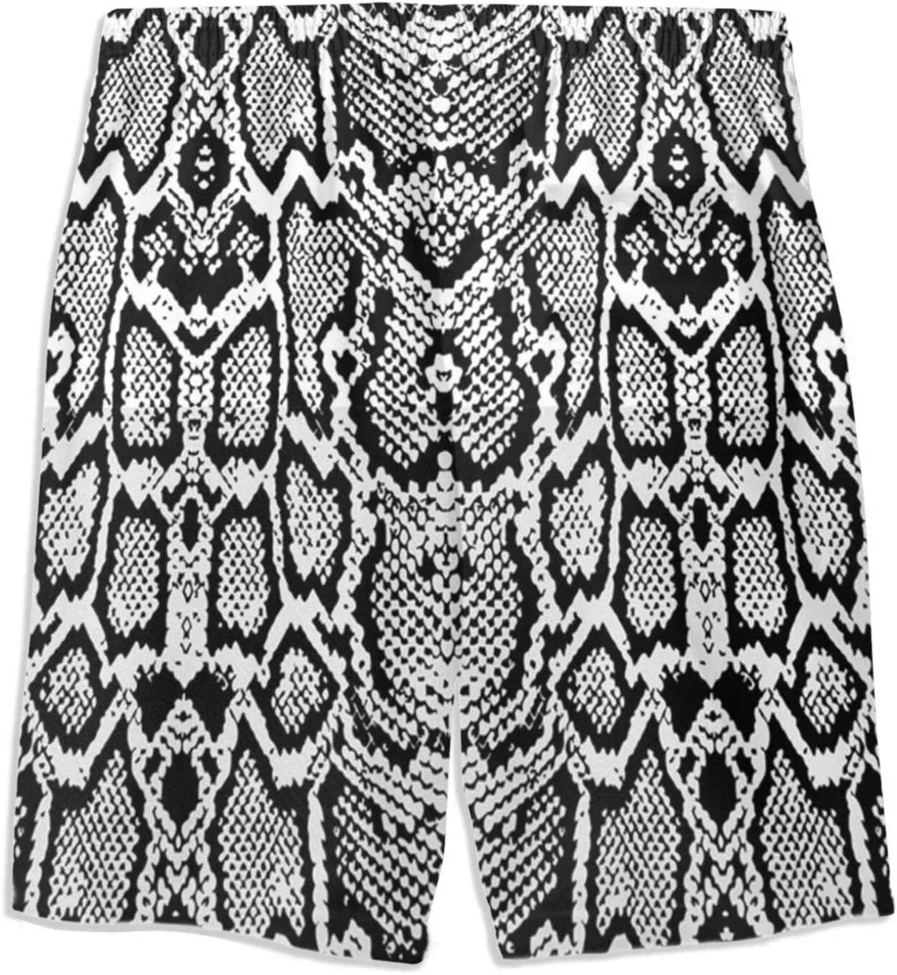 SARA NELL Mens Snake Skin Graphic Black Breathable Beach Board Shorts Swim Trunks Quick Dry