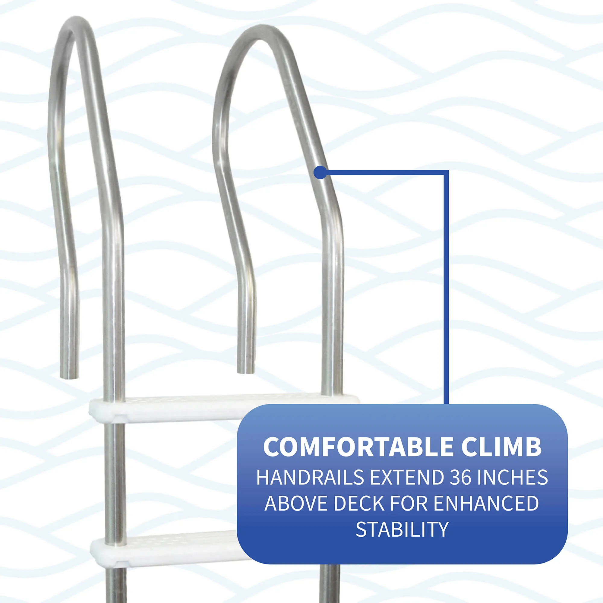 Stainless Steel Reverse Bend In-Pool Ladder for Above Ground Pools