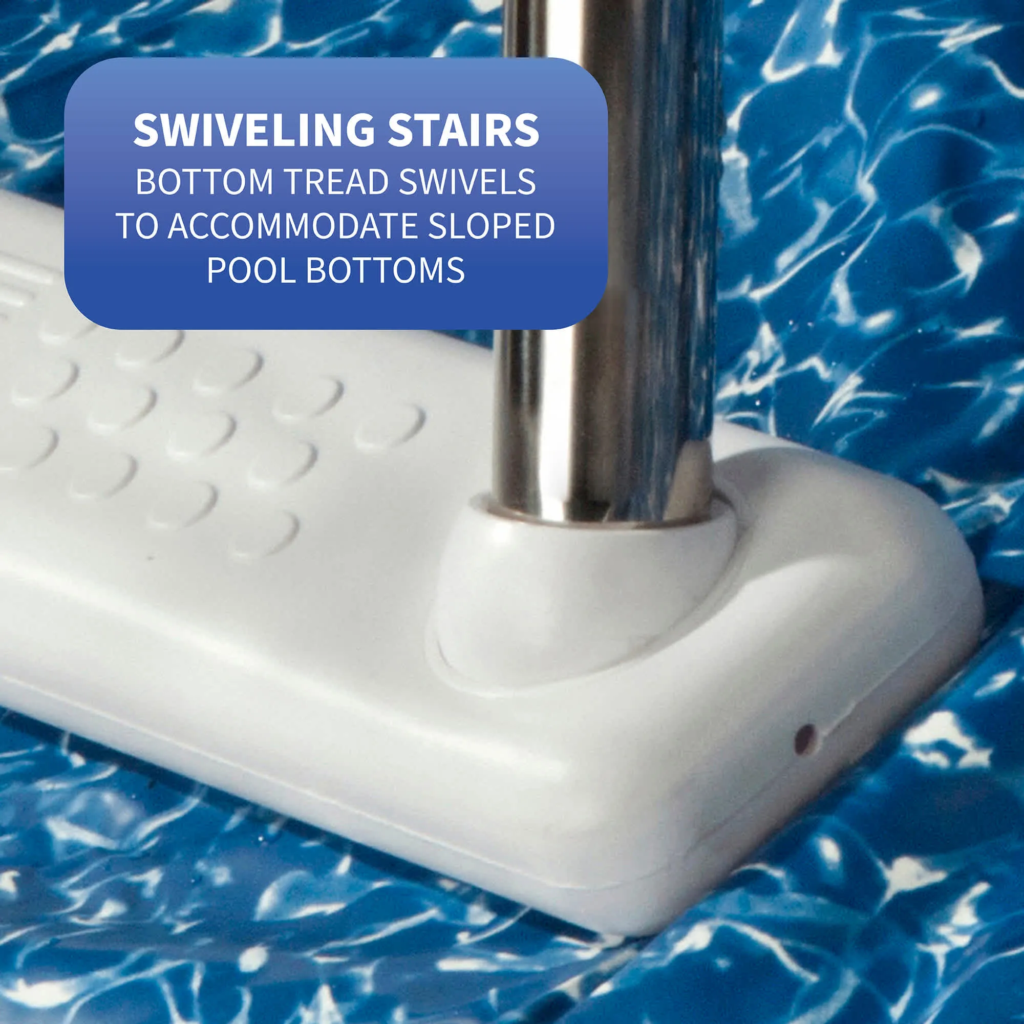 Stainless Steel Reverse Bend In-Pool Ladder for Above Ground Pools