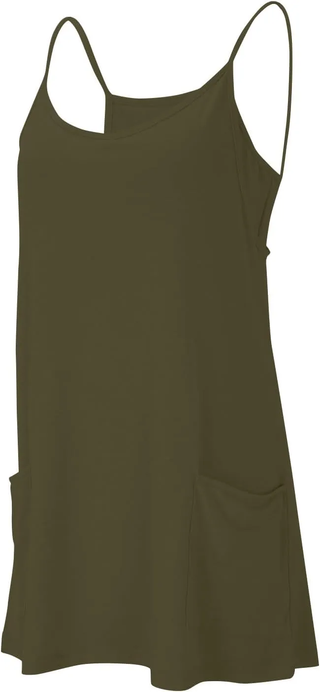 Tennis Dresses for Women Built in Shorts V Neck Spaghetti Straps Golf Workout Dress Active Mini Sundress with Pockets